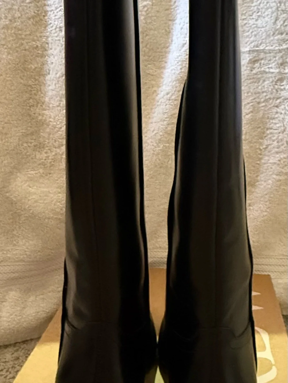 J. Crew Black Leather Tall Square-Toe Boots
